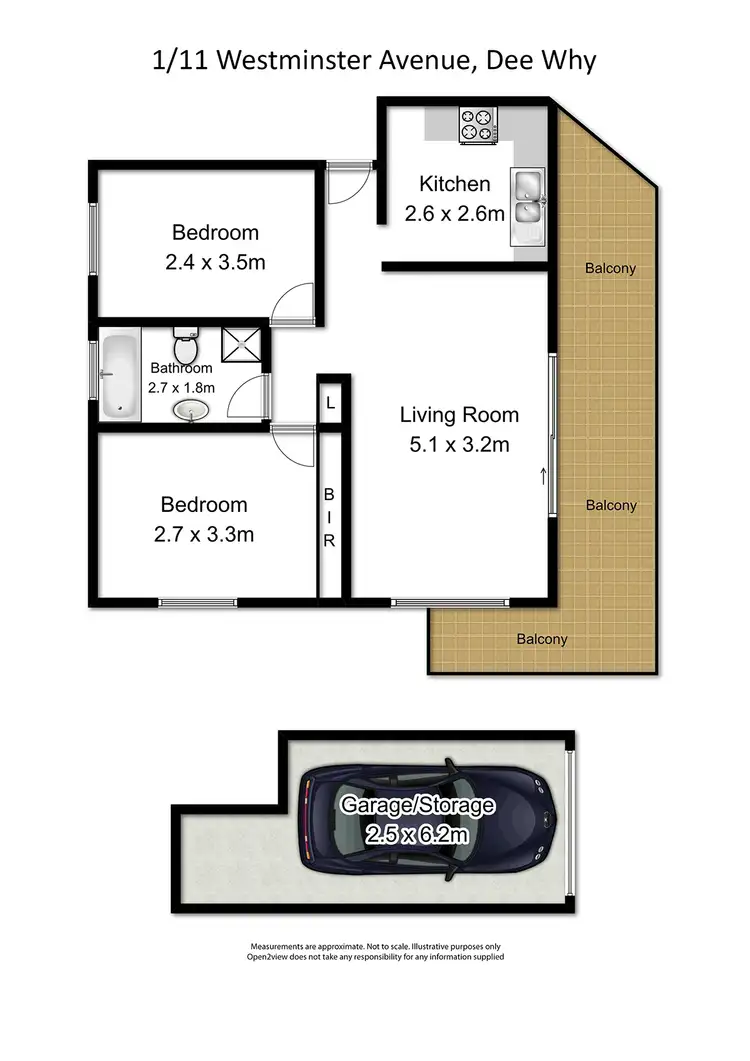 Floorplan of Homely unit listing, 1/11 Westminster Avenue, Dee Why NSW 2099