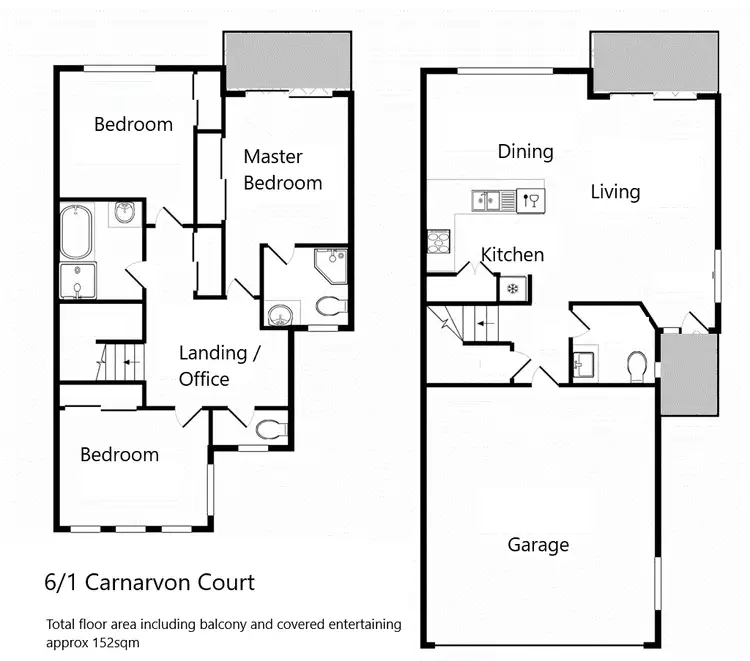 Floorplan of Homely townhouse listing, 6/1 Carnarvon Court, Oxenford QLD 4210