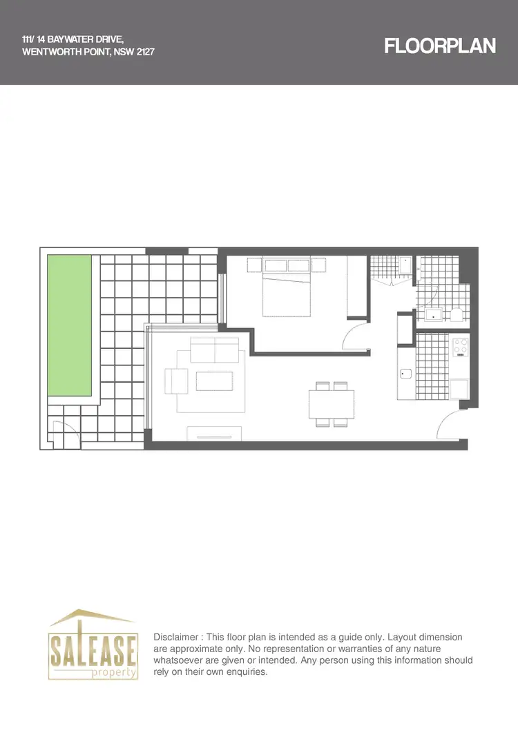 Floorplan of Homely unit listing, 111/14 Baywater Dr, Wentworth Point NSW 2127
