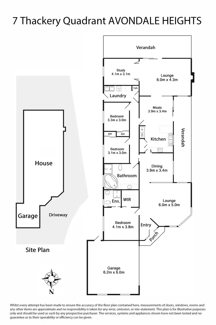 Floorplan of Homely house listing, 7 Thackeray Quadrant, Avondale Heights VIC 3034