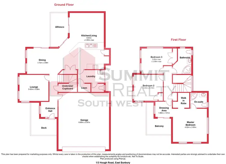 Floorplan of Homely townhouse listing, 1/3 Hough Road, East Bunbury WA 6230