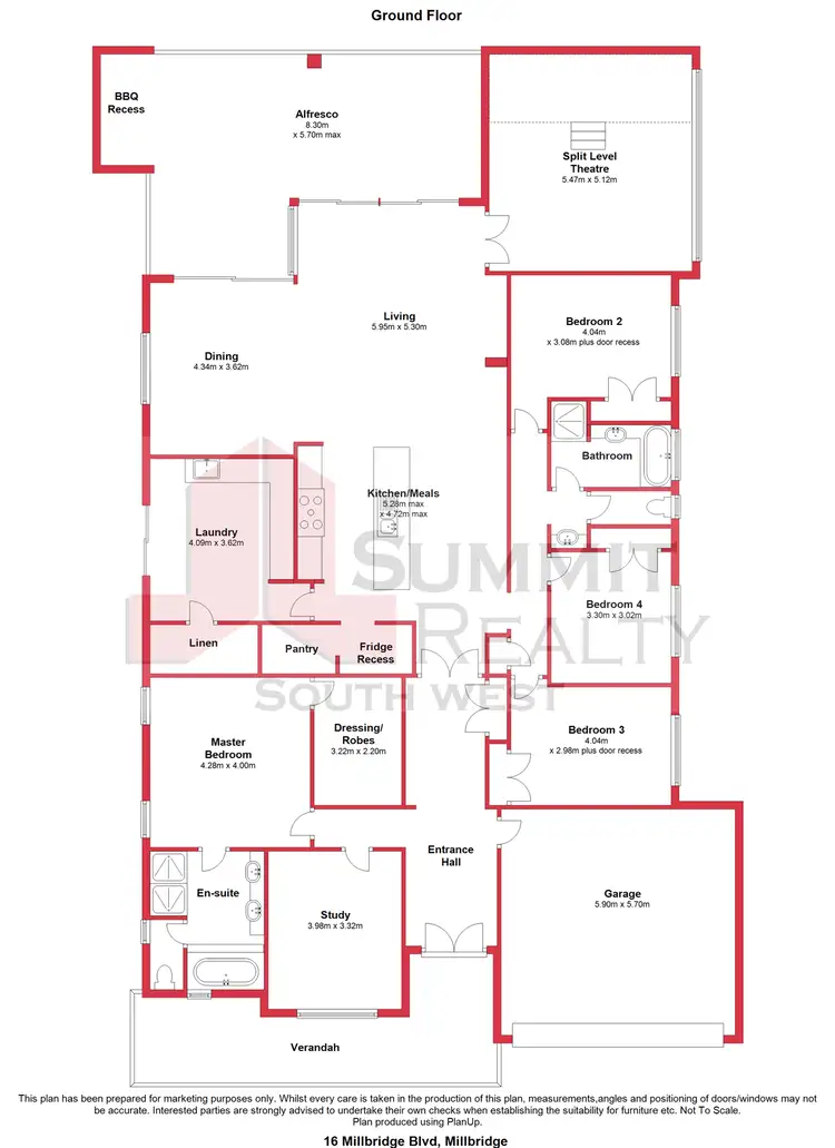 Floorplan of Homely house listing, 16 Millbridge Boulevard, Millbridge WA 6232