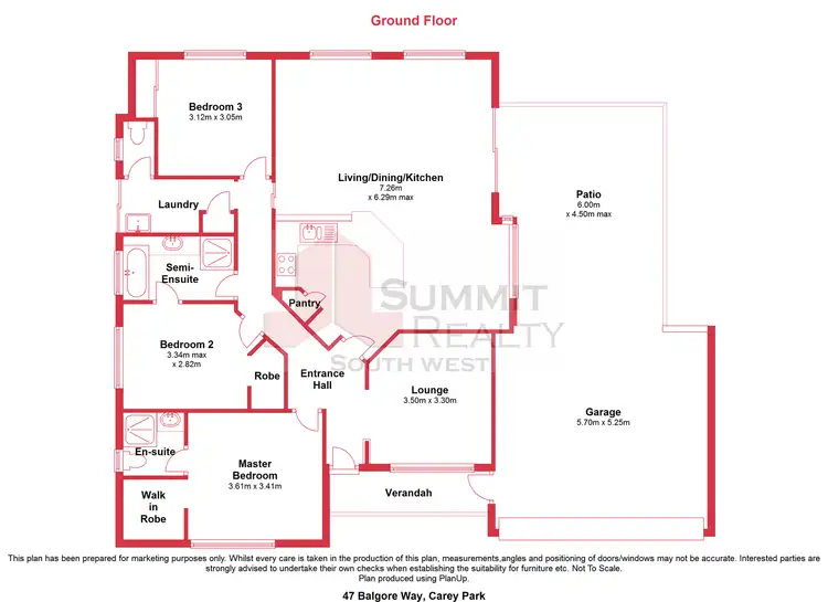Floorplan of Homely house listing, 47 Balgore Way, Carey Park WA 6230