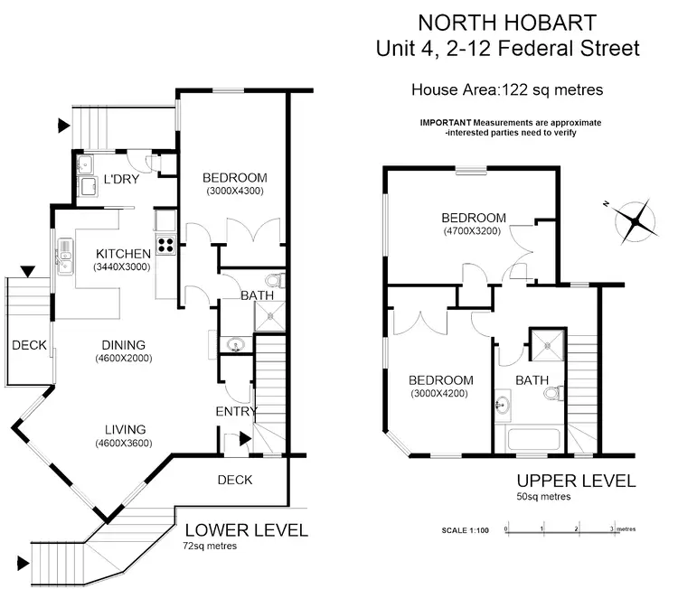 Floorplan of Homely townhouse listing, 4/2-12 Federal St, North Hobart TAS 7000