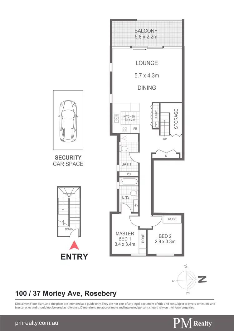 Floorplan of Homely apartment listing, 100/37 Morley Ave, Rosebery NSW 2018