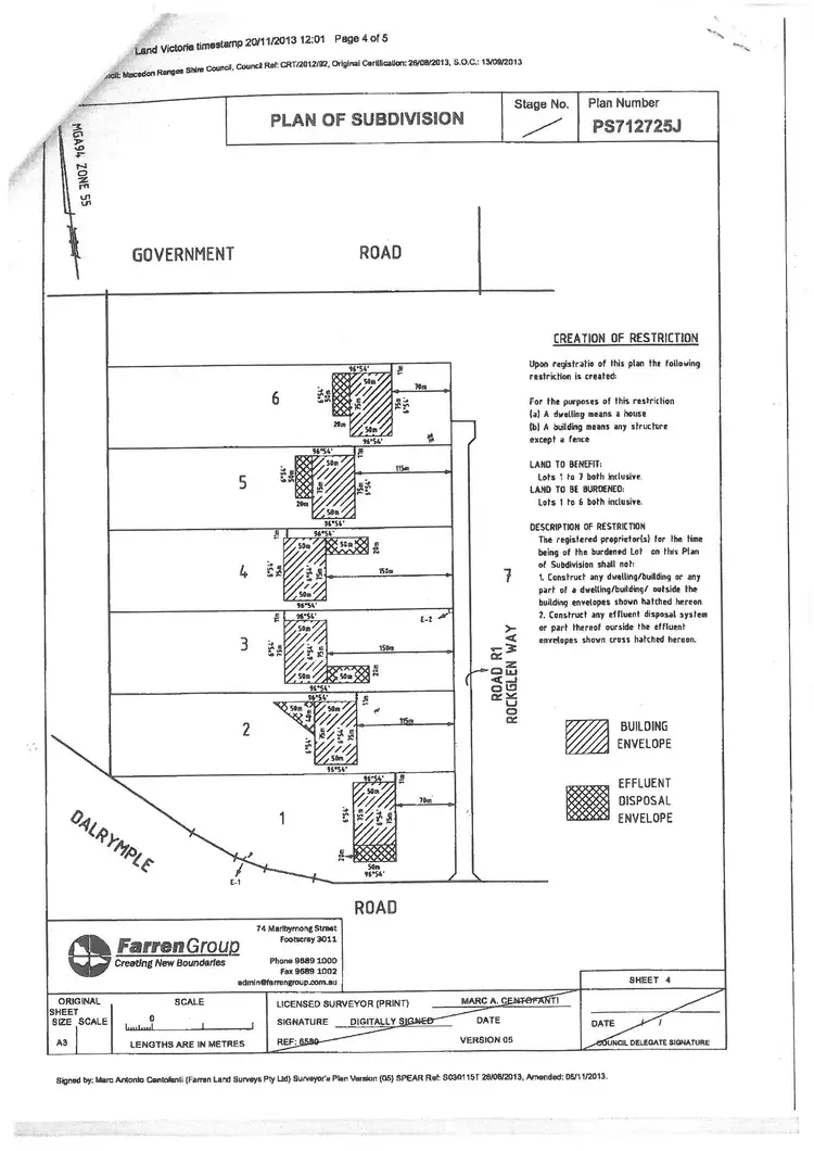 Floorplan of Homely land listing, Lot 1 Rockglen Way, Gisborne VIC 3437