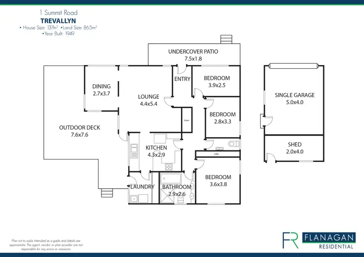Floorplan of Homely house listing, 1 Summit Road, Trevallyn TAS 7250