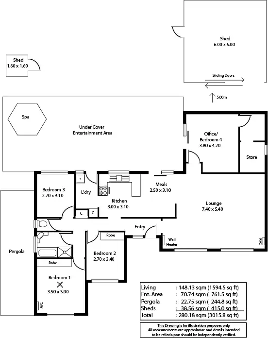 Floorplan of Homely house listing, 15 Pope Crescent, Hope Valley SA 5090