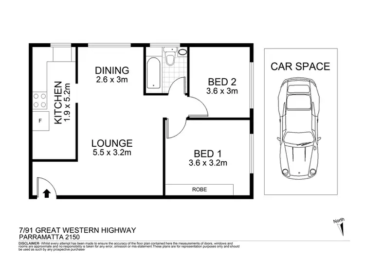 Floorplan of Homely unit listing, 7/91 Great Western Highway, Parramatta NSW 2150