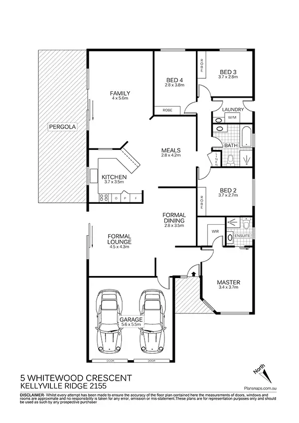 Floorplan of Homely house listing, 5 Whitewood Crescent, Kellyville Ridge NSW 2155