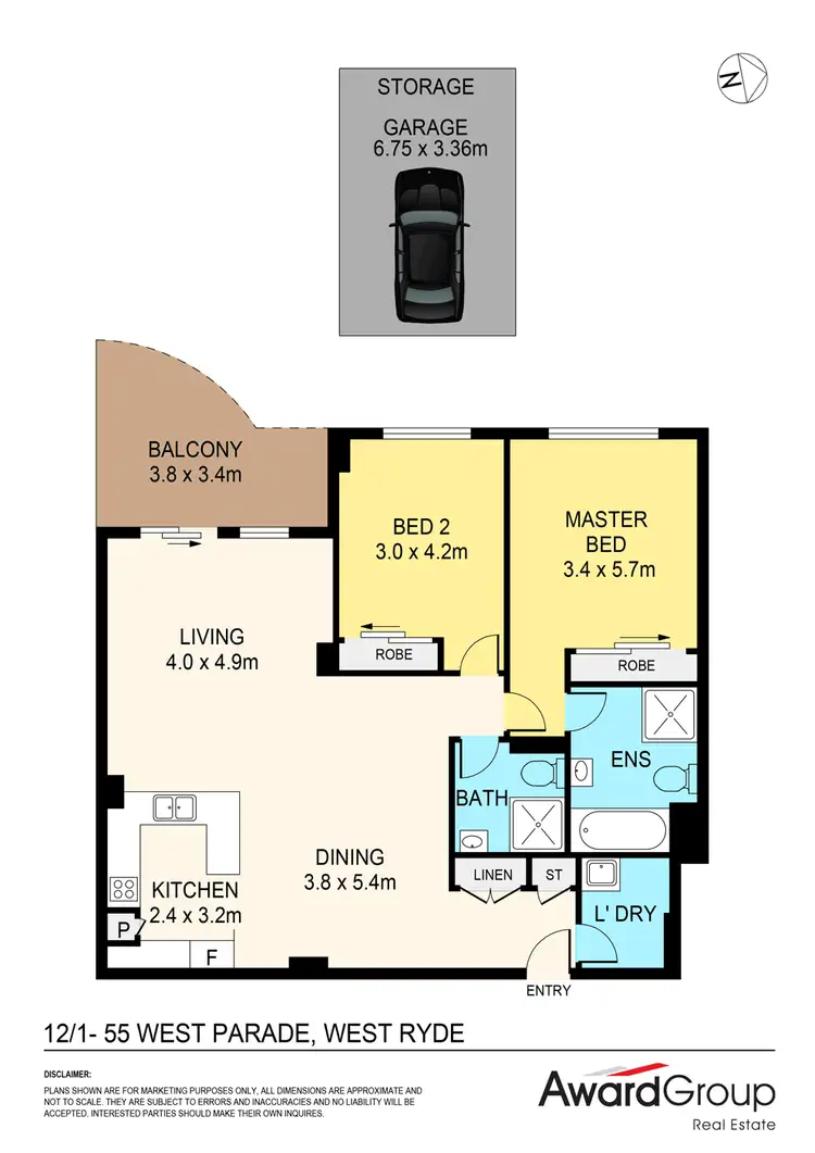 Floorplan of Homely apartment listing, 12/1-55 West Parade, West Ryde NSW 2114