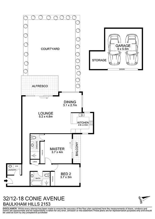 Floorplan of Homely unit listing, 32 12-18 Conie Av St, Baulkham Hills NSW 2153