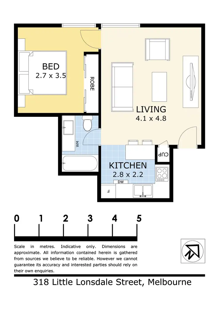 Floorplan of Homely apartment listing, 1107/318 Little Lonsdale Street, Melbourne VIC 3000