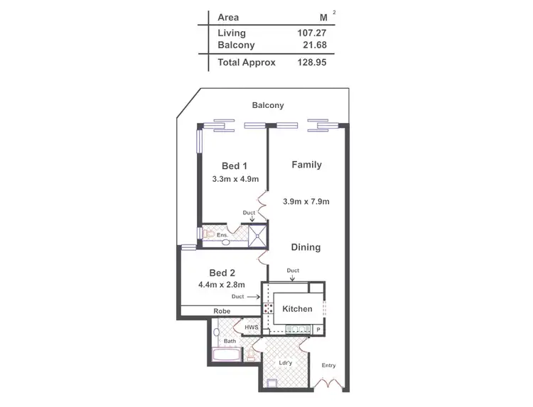 Floorplan of Homely apartment listing, 3C/100 South Tce, Adelaide SA 5000