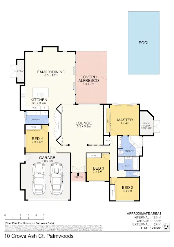 Floorplan of Homely house listing, 10 Crows Ash Ct, Palmwoods QLD 4555