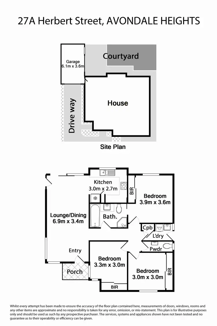 Floorplan of Homely unit listing, 27A Herbert Street, Avondale Heights VIC 3034