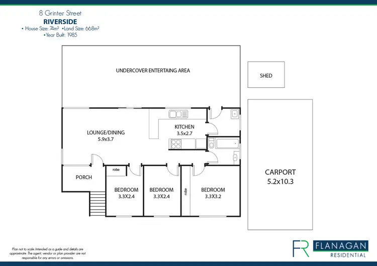 Floorplan of Homely house listing, 8 Grinter Street, Riverside TAS 7250