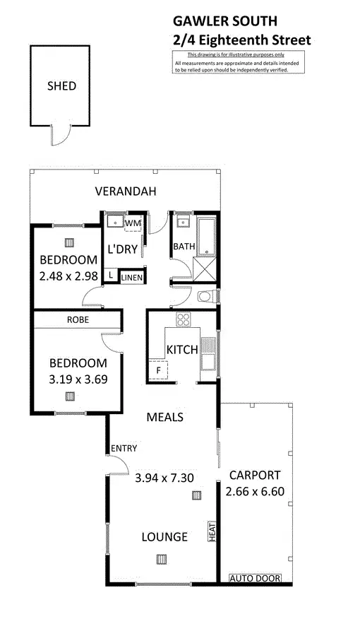 Floorplan of Homely unit listing, 2/4 Eighteenth Street, Gawler South SA 5118