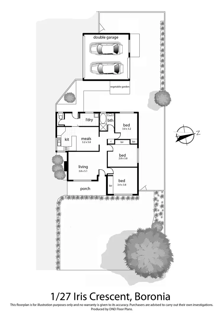 Floorplan of Homely unit listing, 1/27 Iris Crescent, Boronia VIC 3155