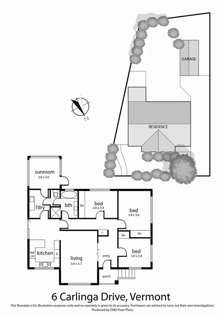 Floorplan of Homely house listing, 6 Carlinga Drive, Vermont VIC 3133