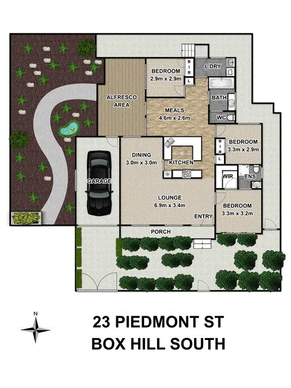 Floorplan of Homely house listing, 23 Piedmont Street, Box Hill South VIC 3128