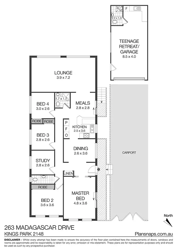 Floorplan of Homely house listing, 263 Madagascar Drive, Kings Park NSW 2148