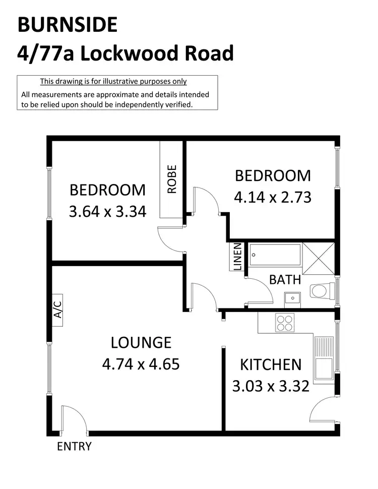 Floorplan of Homely unit listing, 4/77A Lockwood Road, Burnside SA 5066