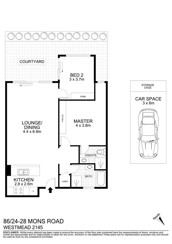 Floorplan of Homely unit listing, 86/24-28 Mons Road, Westmead NSW 2145