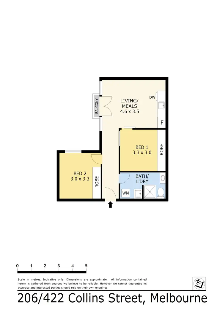 Floorplan of Homely apartment listing, 206/447 Little Collins Street, Melbourne VIC 3000
