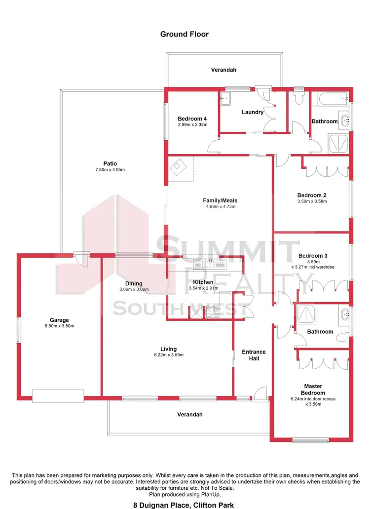 Floorplan of Homely house listing, 8 Duignan Place, Australind WA 6233