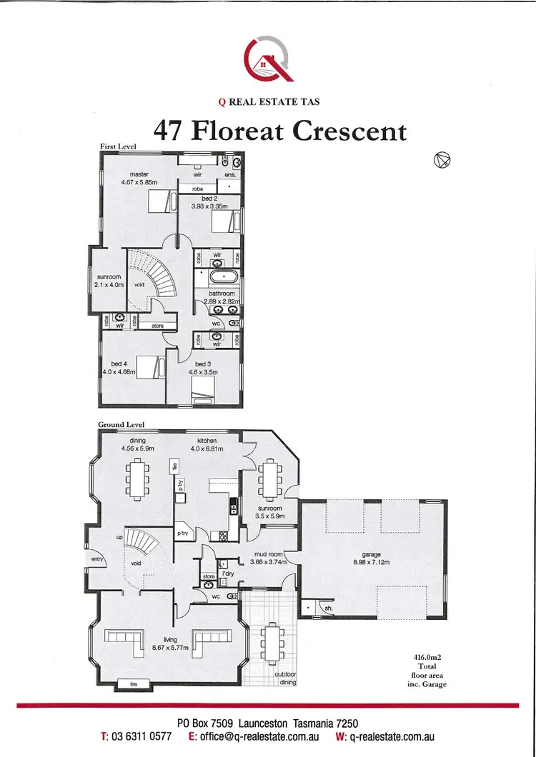Floorplan of Homely house listing, 47 Floreat Crescent, Trevallyn TAS 7250