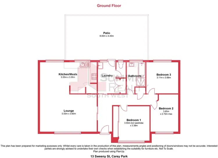Floorplan of Homely house listing, 13 Sweeny Street, Carey Park WA 6230