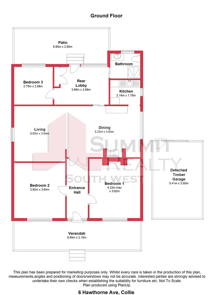 Floorplan of Homely house listing, 6 Hawthorne Avenue, Collie WA 6225