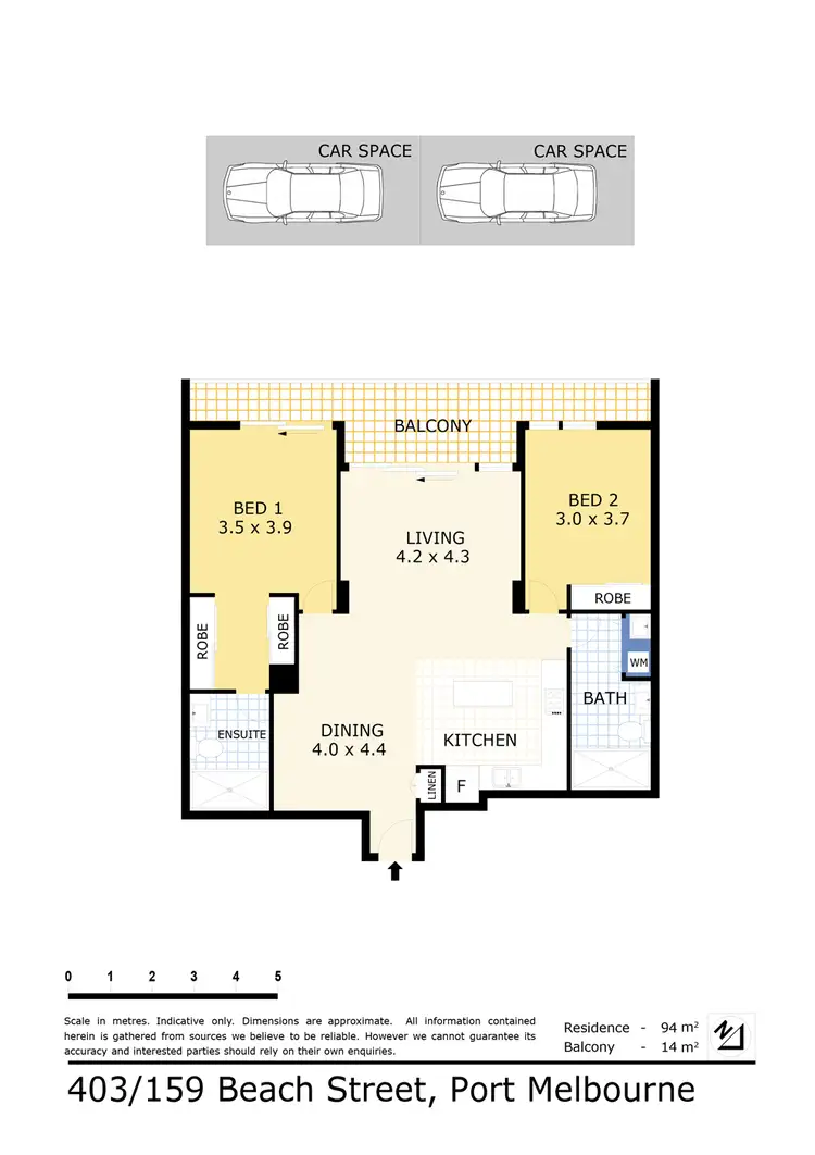 Floorplan of Homely apartment listing, 403/159 Beach Street, Port Melbourne VIC 3207