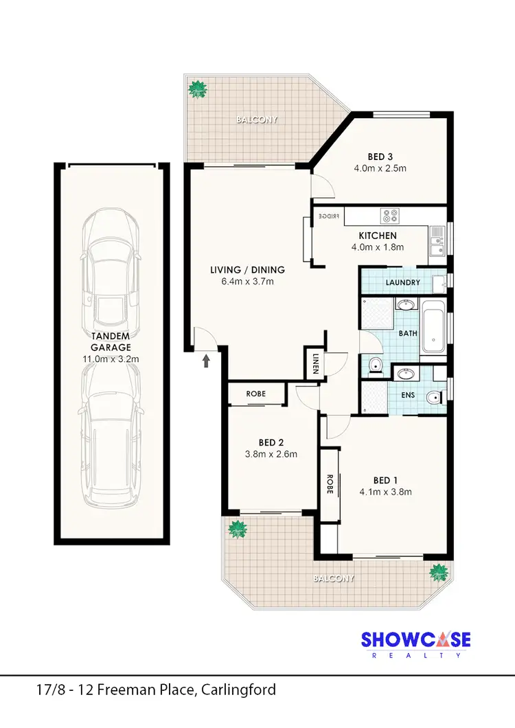 Floorplan of Homely unit listing, 17/8-12 Freeman Pl, Carlingford NSW 2118