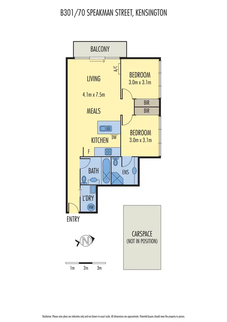 Floorplan of Homely apartment listing, B301/70 Speakmen Street, Kensington VIC 3031