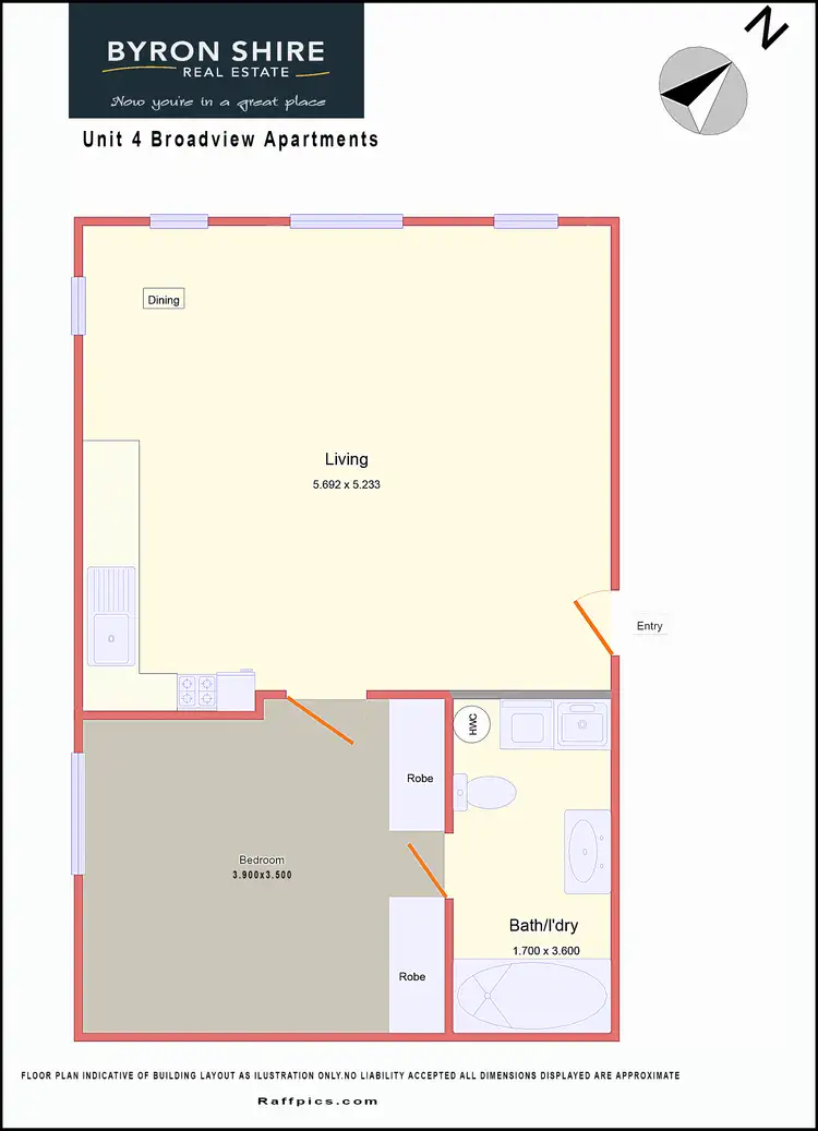 Floorplan of Homely unit listing, 4/12 Fawcett Street, Brunswick Heads NSW 2483