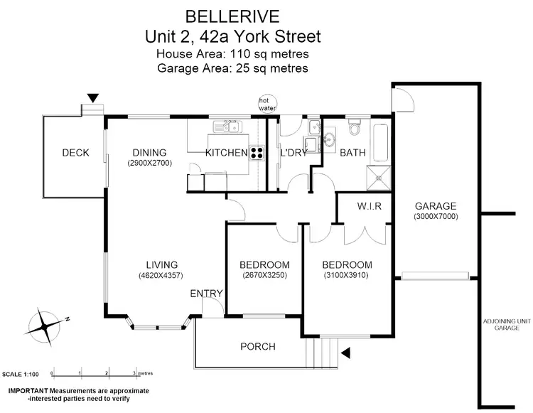 Floorplan of Homely villa listing, 2/42a York St, Bellerive TAS 7018