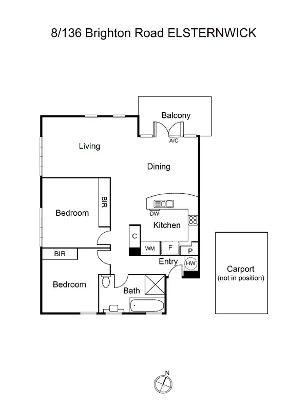 Floorplan of Homely apartment listing, 8/136 Brighton Road, Elsternwick VIC 3185