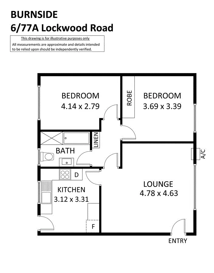 Floorplan of Homely unit listing, 6/77A Lockwood Road, Burnside SA 5066