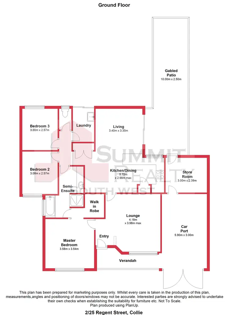 Floorplan of Homely unit listing, 2/25 Regent Street, Collie WA 6225