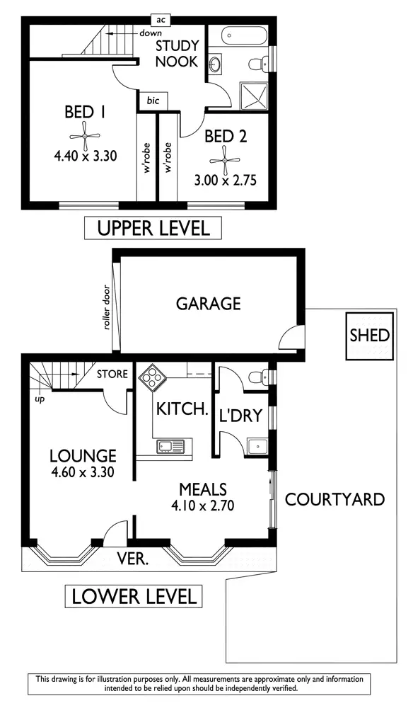 Floorplan of Homely townhouse listing, 1/6 Wallala Avenue, Park Holme SA 5043