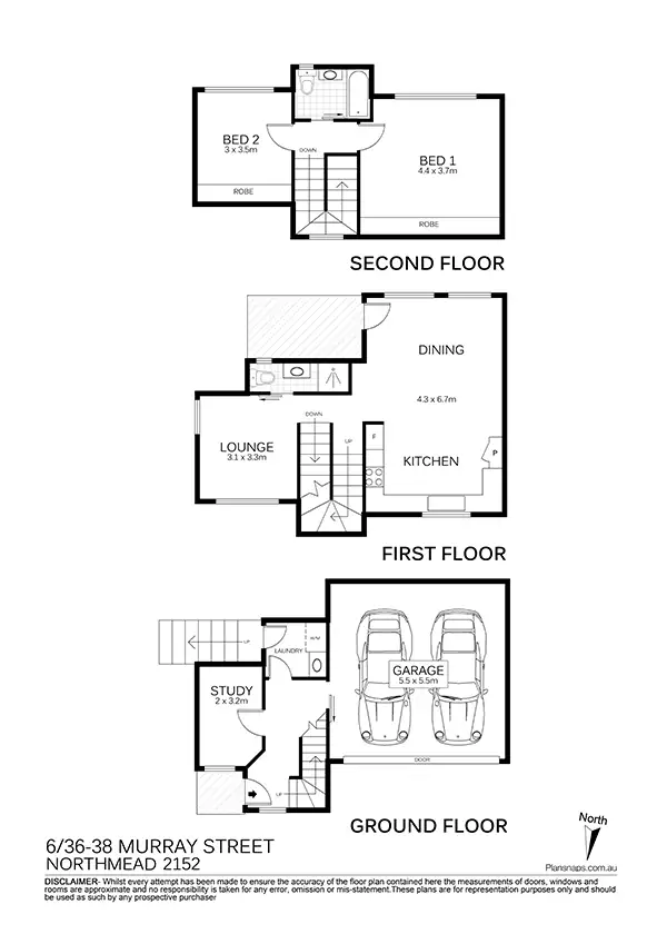 Floorplan of Homely townhouse listing, 6/36 Murray Street, Northmead NSW 2152