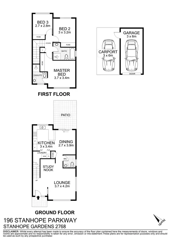 Floorplan of Homely townhouse listing, 196 Stanhope Parkway, Stanhope Gardens NSW 2768