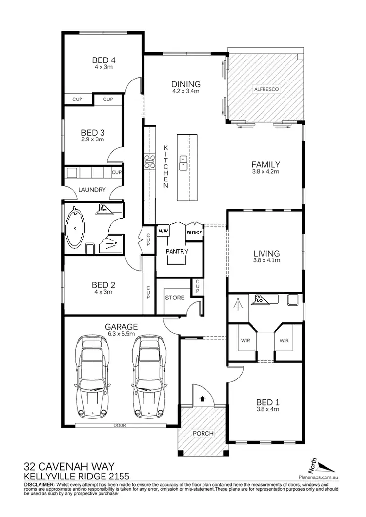 Floorplan of Homely house listing, 32 Cavenah Way, Kellyville Ridge NSW 2155