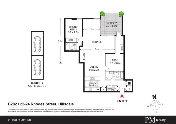 Floorplan of Homely apartment listing, B202/22-24 Rhodes Street, Hillsdale NSW 2036