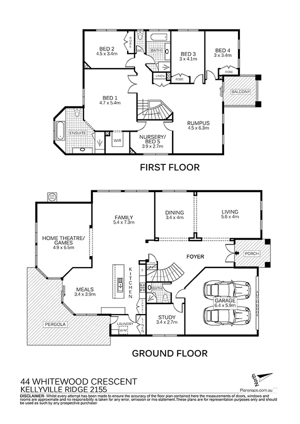Floorplan of Homely house listing, 44 Whitewood Crescent, Kellyville Ridge NSW 2155