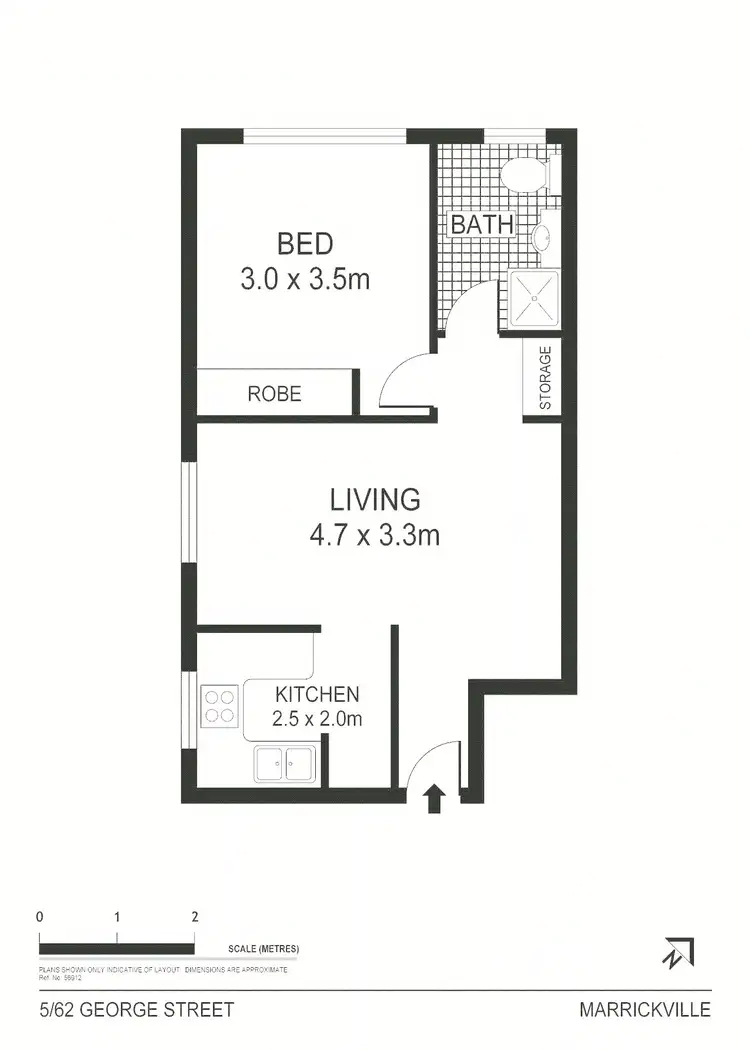 Floorplan of Homely unit listing, 5/62 George St, Marrickville NSW 2204