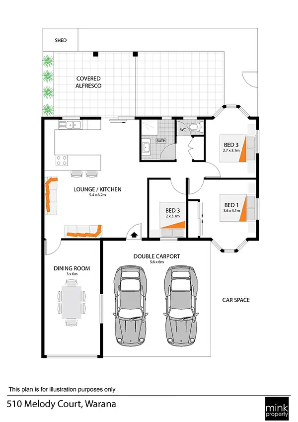 Floorplan of Homely villa listing, 5/10 Melody Court, Warana QLD 4575