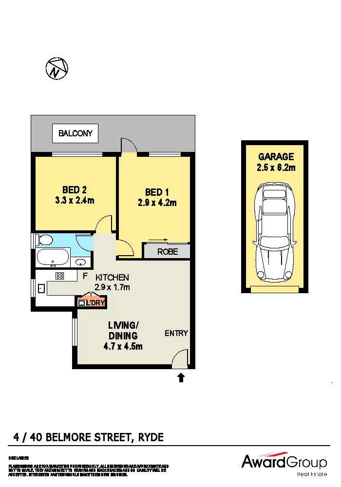 Floorplan of Homely unit listing, 4/40 Belmore Street, Ryde NSW 2112